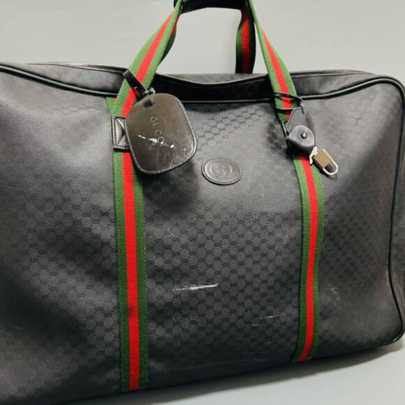 Gucci Micro GG Sherry Line Boston Bag PCV x Leather Large Capacity Unisex Model - Picture 1 of 10